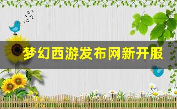梦幻西游发布网新开服(梦幻西游开服公告2