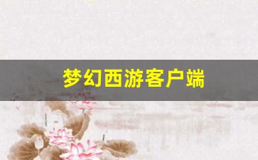 梦幻西游客户端(梦幻西游客户端更新不了)